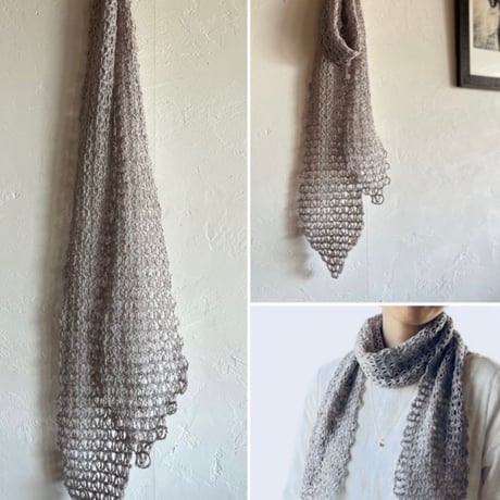 ハマナカ洗えるリネンで編むLinaria Scarf-編み図データのみ-