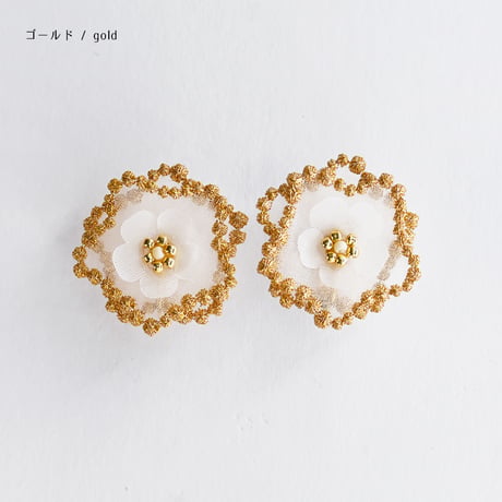 BUBBLE FLORAL PIERCE / EARRING (BASIC)