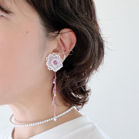 BUBBLE FLORAL PIERCE / EARRING (COLOR)