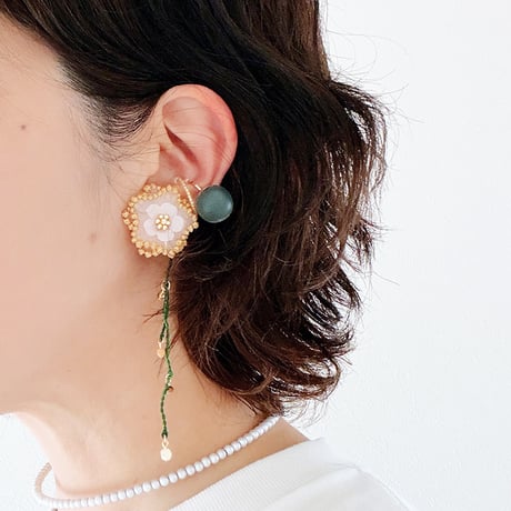 BUBBLE FLORAL PIERCE / EARRING (BASIC)