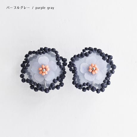 BUBBLE FLORAL PIERCE / EARRING (COLOR)
