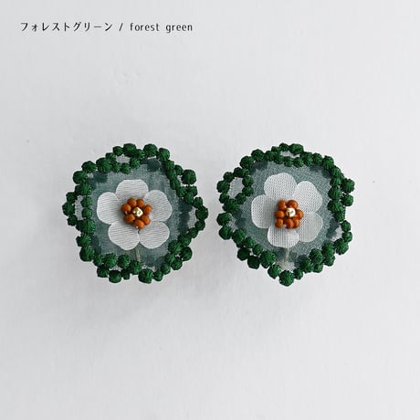 BUBBLE FLORAL PIERCE / EARRING (COLOR)