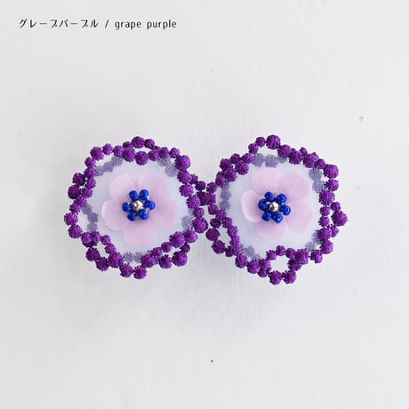 BUBBLE FLORAL PIERCE / EARRING (COLOR)