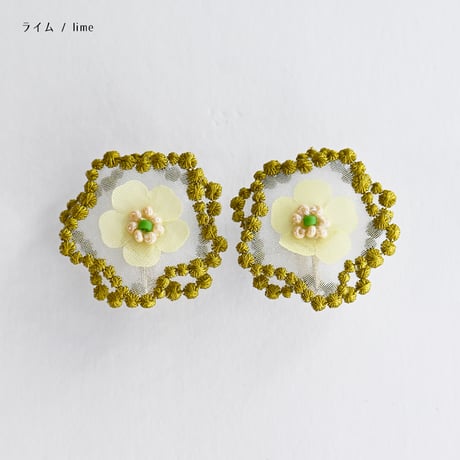 BUBBLE FLORAL PIERCE / EARRING (COLOR)