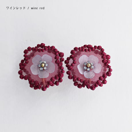 BUBBLE FLORAL PIERCE / EARRING (COLOR)