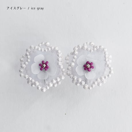 BUBBLE FLORAL PIERCE / EARRING (COLOR)