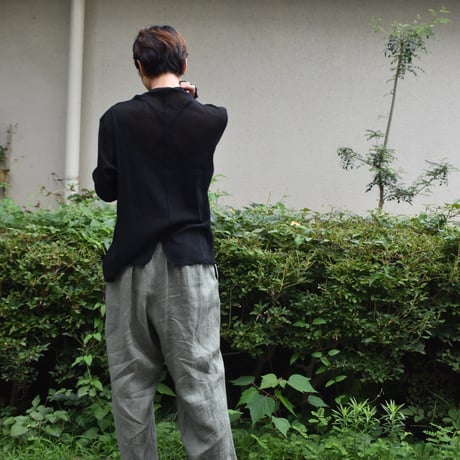 tumugu コットンチュールハイネックロングTシャツ