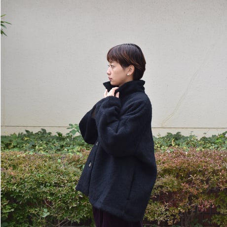 tita シャギースタンドカラーショートコート