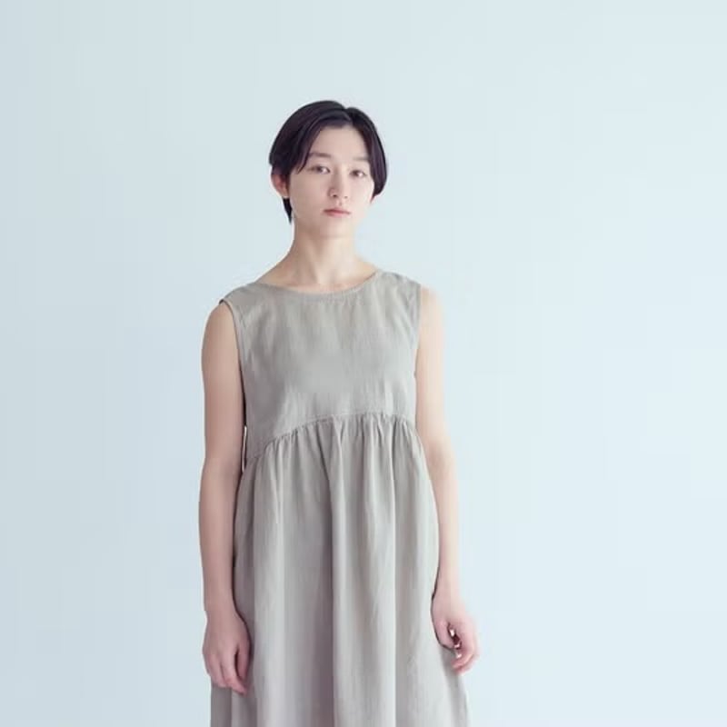 fog linen work 後ろリボン　ミリヤムワンピース fog linen work ノーラワンピース | pivoine