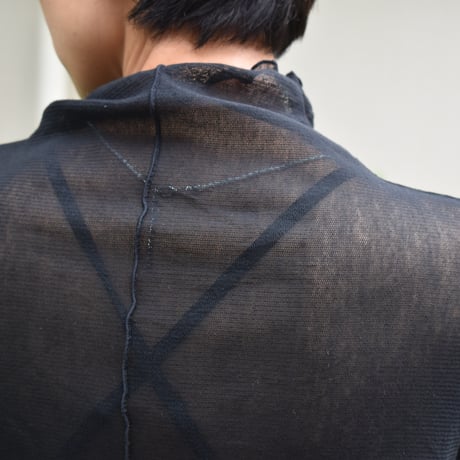 tumugu コットンチュールハイネックロングTシャツ