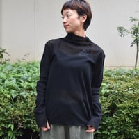 tumugu コットンチュールハイネックロングTシャツ