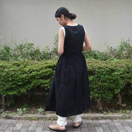 nous rendent heureux 綿麻エプロンワンピース