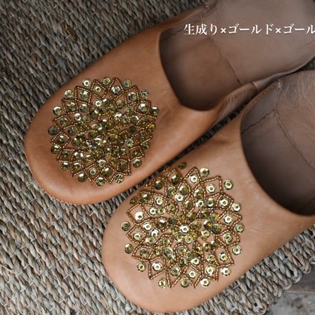 モロッコ バブーシュ スパンコール レディース