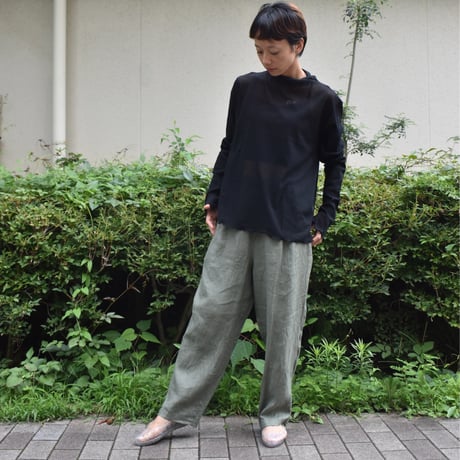 tumugu コットンチュールハイネックロングTシャツ