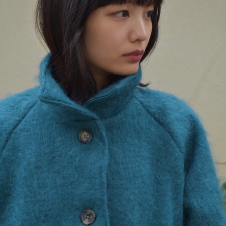 tita モヘアシャギースタンドカラーコート