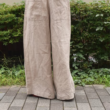 UNIVERSAL TISSU フレンチリネンタックワイドパンツ