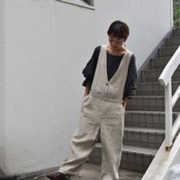 asabito ツイルリネンVワークサロペット