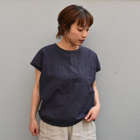 DAYS 天竺 布帛切り替えフレンチベスト