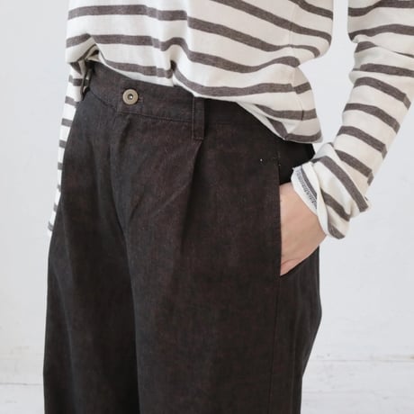 YARRA　リネンコットンストレートパンツ