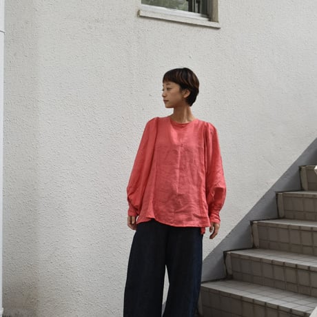 asabito  フレンチリネンタック袖ブラウス