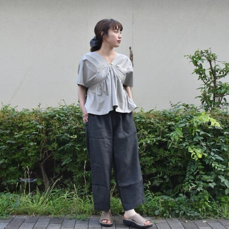 DAYS リネンキャンバスウォッシャーワイドテーパードパンツ
