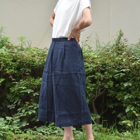 nous rendent heureux リネンキュロットパンツ