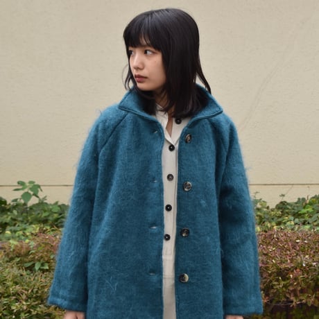 tita モヘアシャギースタンドカラーコート