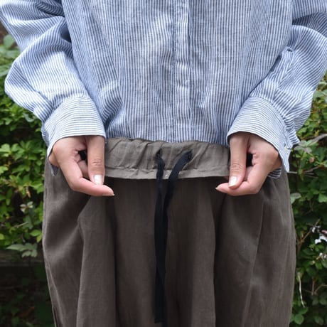 UNIVERSAL TISSU フレンチリネンタックワイドパンツ