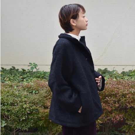tita シャギースタンドカラーショートコート
