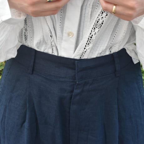 doux bleu リネンカーブパンツ