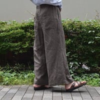 UNIVERSAL TISSU フレンチリネンタックワイドパンツ