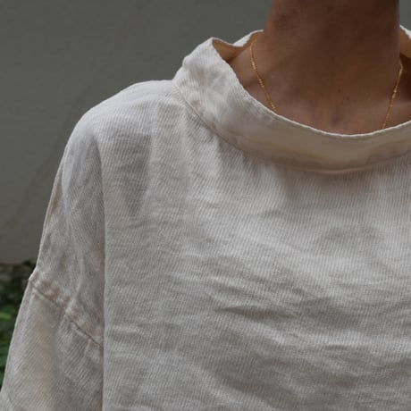 tumugu リネンコットンフランス綾ハイネックチュニック