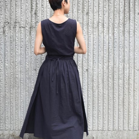 nous rendent heureux 綿麻エプロンワンピース