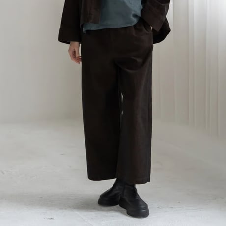 YARRA リネンコットンストレートパンツ