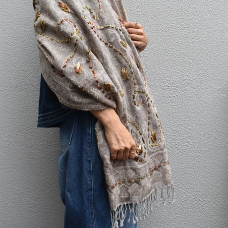 sisam 手刺繍ウールストール