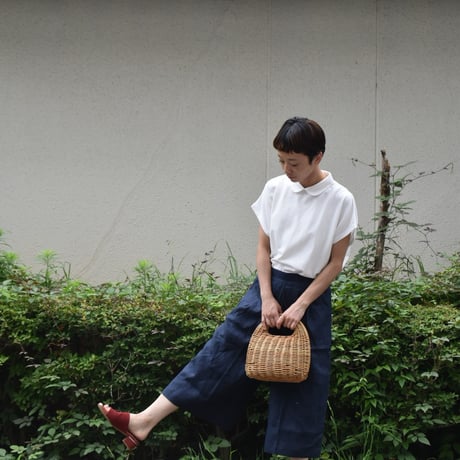 nous rendent heureux リネンキュロットパンツ