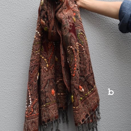 sisam 手刺繍ウールストール