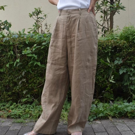 doux bleu リネンカーブパンツ