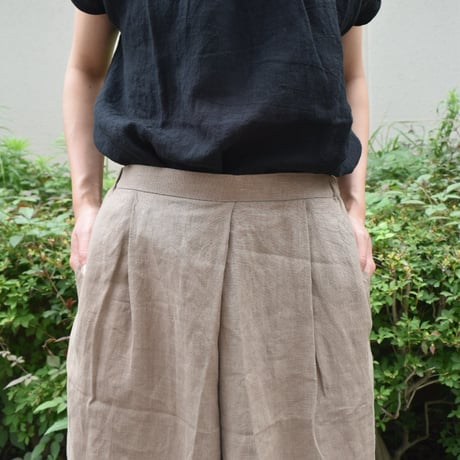 nous rendent heureux リネンキュロットパンツ
