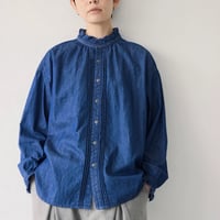 YARRA NEU 4.5ozデニム衿フリルシャツ
