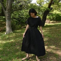 asabito リネンショートスリーブワンピース