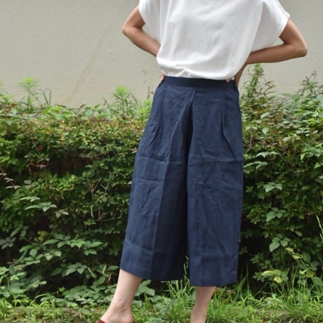 nous rendent heureux リネンキュロットパンツ