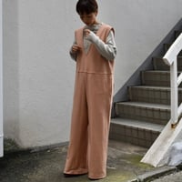 TISSU ウール圧縮天竺サロペットパンツ