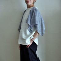 asabito ハンキースリーブシャツ　ストライプ