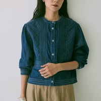 doux bleu ピンタックステッチブラウス