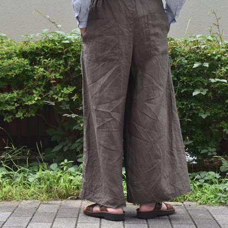 UNIVERSAL TISSU フレンチリネンタックワイドパンツ