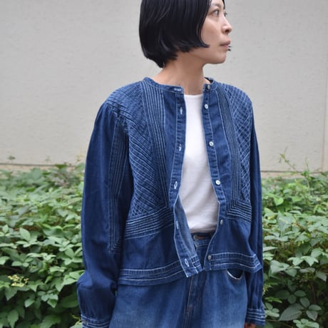 doux bleu ピンタックステッチブラウス