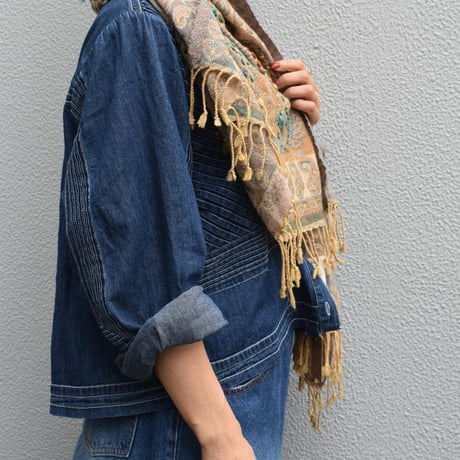 sisam 手刺繍ウールストール