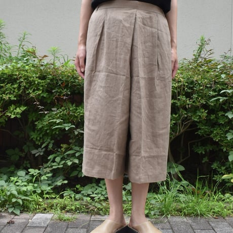nous rendent heureux リネンキュロットパンツ