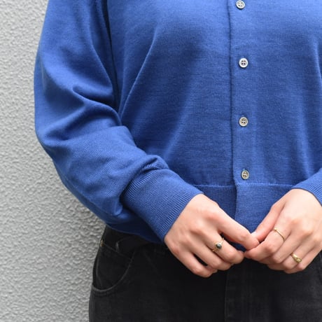 UNIVERSAL TISSU ウォッシャブルウールクルーネックカーディガン
